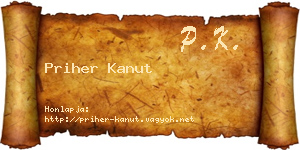 Priher Kanut névjegykártya